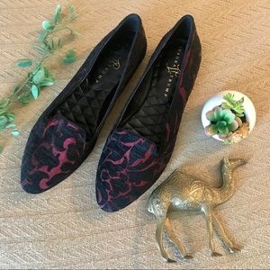 Fabric Flats Red & Black Floral Ivanka Trump